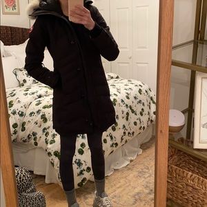 Canada Goose Black Down Ski Jacket with Fur-Trim Hood